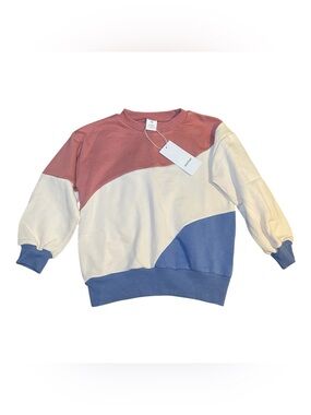 Wynken Kids 6Y Colorblock Sweatshirt Pink Cream Blue NWT